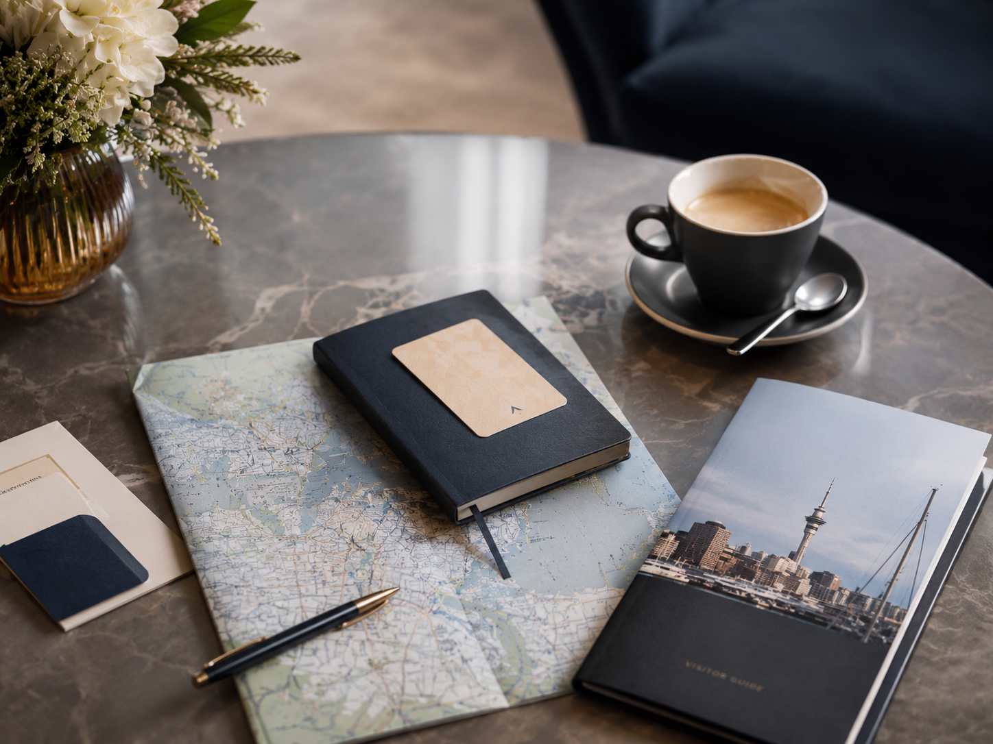 Auckland visitor guide, map and coffee arranged for hotel guests